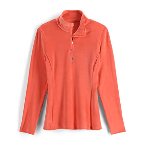 [スパイダー] レディース 長袖 ハイネックシャツ (フリース・360ストレッチ) [ 194091 / SHIMMER BUG ZIP ] スキー インナー 653_TROPIC M