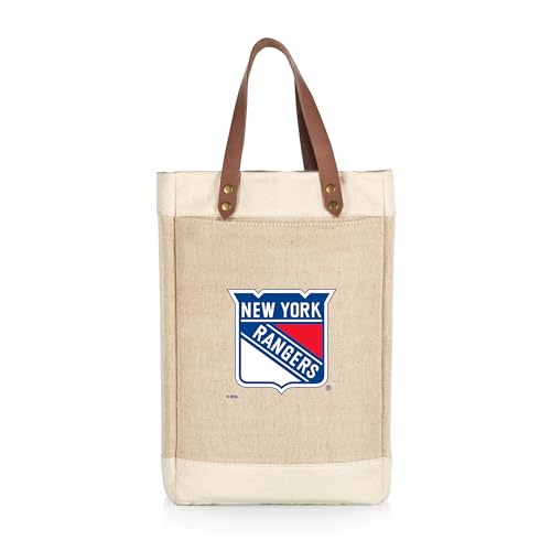 PICNIC TIME NHL ニューヨークレンジャーズ ピノジュート 2ボトル 断熱ワインバッグ ワイントートバッグ ワインギフトバッグ (ベージュ)
