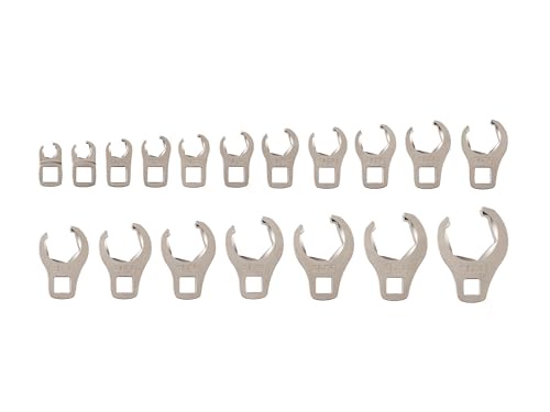 TEKTON 3/8インチ ドライブ 6点フレアナット クロウフットレンチセット 18ピース (8-27mm) | WCF90221 | アメリカ製