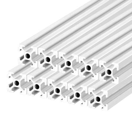 QNK 10個 1500mm (59インチ) Tスロット 2020 アルミニウム押出 ヨーロッパ規格 陽極酸化リニアレール 3Dプリンター部品とCNC DIY用 シルバー