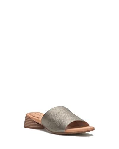 Lucky Brand レディース ラフィー ヒール スライドサンダル, ピューター, 7.5