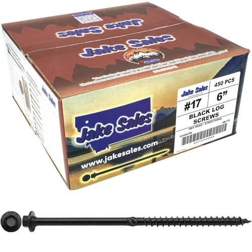 #17 X 6インチ 高耐久構造木製ネジ - 外装コーティング高耐久木製ネジ - 台帳ボード、大型木材、丸太などの固定に使用 (フルボックス - ねじ数約250個)