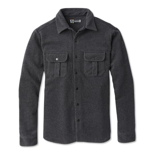 Smartwool メンズ メリノウールアンカーラインシャツジャケット(レギュラーフィット)、チャコールヘザー、XL