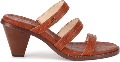 Frye レディース Estelle 3 バンド ヘビーステッチ, コニャック, 24