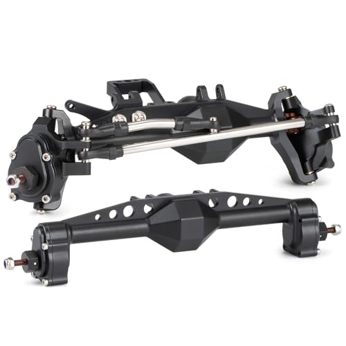 7075 アルミ オフセット ポータルアクスル BTA サーボマウント付き LCG シャーシ 1/10 チーターリグ Axial Capra SCX10 III コンプ ビルド (ブラックセット)