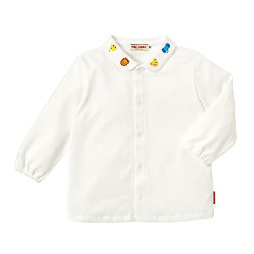 [ミキハウス] 長袖ブラウス 無地 くま 日本製 綿100％ 男の子 女の子 ベビー キッズ 子供服 10-5406-497 70cm 白