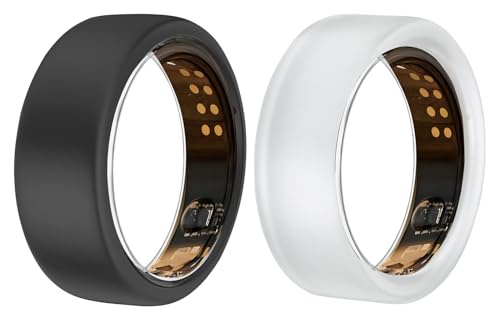pupvus リングプロテクター Oura Ring Gen 3用 傷防止 シリコンカバー 男女兼用 - 丈夫 Oura Ring Gen 3 プロテクション(半透明+ブラック、S(6/7/8/9/10))