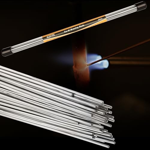 BLUEFIRE 12本 1/2ポンド 低温アルミニウム亜鉛合金 ろう付け棒 多目的 溶解 溶接棒 はんだ付け用 アルミニウム 銅 ステンレス鋼 鉄金属 シンプル DIYソリューション