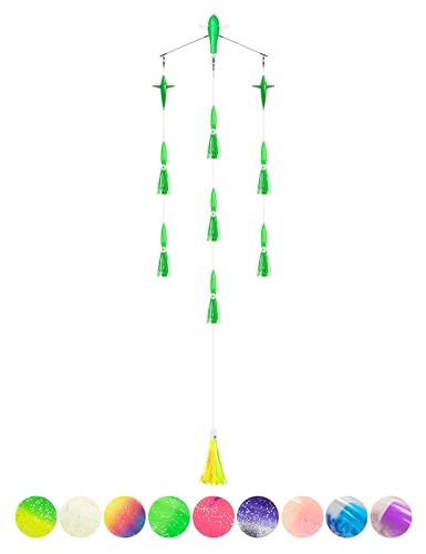 BLUEWING 18インチ アップグレード フィッシングスプレッダー バーキャニオン 9インチのフローティングイカ トローリングバード ビッグゲーム トローリングルアー 316ステンレススチールロッド Wahoo Tuna Marlin Mahi Mah