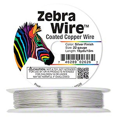 ゼブラワイヤー ゴールド/シルバー/銅 ラウンドスプール 12、14、16、18、20、22、24、26ゲージ(22ゲージ15ヤード、シルバー)