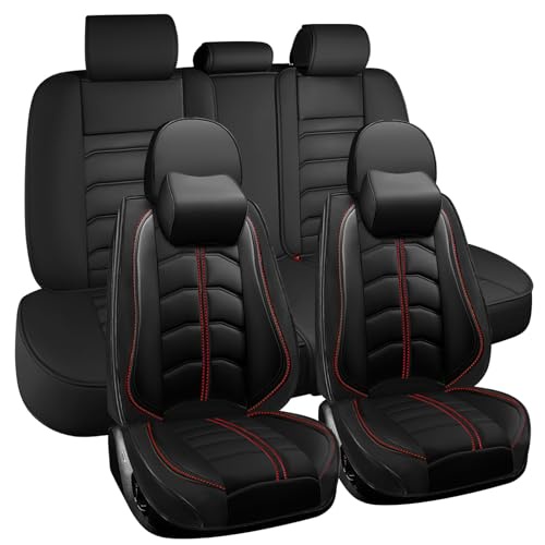 JARMAY カーシートカバー ランドローバー レンジローバー 1998-2023用 耐久性 耐摩耗性 防水シートカバー 通気性 無臭 プレミアムレザー 車両インテリアアクセサリー(高級5シート、ブラック)