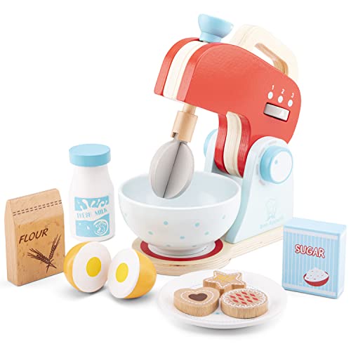 Wooden Mixer Set Pretend Play Toy for Kids Cooking Simulation Educational Toys and Color Perception Toy for Preschool Age Toddle