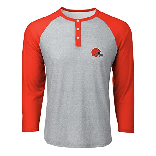 [FOCO] シャツ Nfl Team Logo Shirt Long Sleeve Henley メンズ グレーチームロゴ。 X-Large