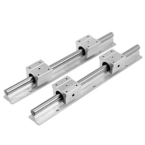 Mssoomm リニアレールシャフトガイドとリニアベアリングスライドブロック SBR16-36.22インチ/920mmレール2個 + SBR16UUブロック4個 エンドストップ付き CNCルーターマシンと3Dプリンター用