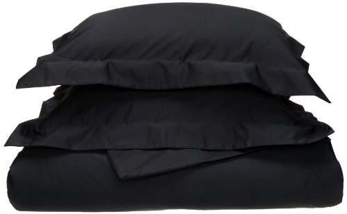 800スレッドカウント、100 %プレミアムコーマ綿キング/カリフォルニアキング布団カバーセット、ブラック