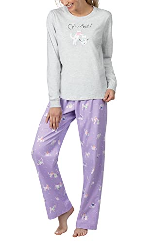 PajamaGram フランネルパジャマ レディース - PJセット レディース ノベルティ クリスマス, パープル, 3X