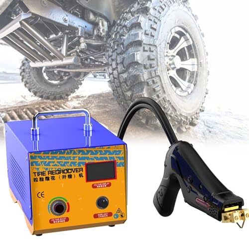 Erxewim タイヤグルーバーマシン、プロフェッショナルラバータイヤ溝入れツール、再溝鉄カッターキット1000W、U字型V字型彫刻