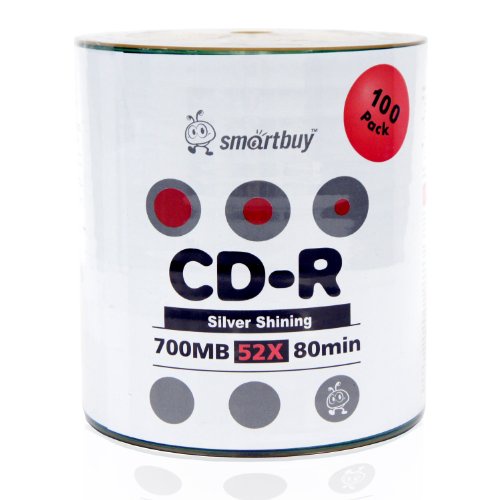 SmartBuy 400-disc 700 MB / 80min 52 x CD - RシルバーShiny空白書き込み可能ディスク+無料マイクロファイバー布