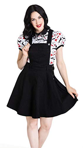 Hell Bunny ダコタ デニム ピナフォレ ドレス US サイズ: Small カラー: ブラック
