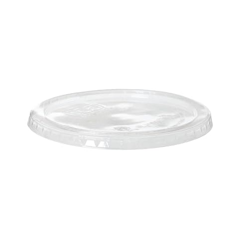 Eco-Products 堆肥化可能 5オンス クリアラウンドデリコンテナ蓋 2000個ケース PLAプラスチック製 食事準備 PLA製 植物由来の再生可能素材