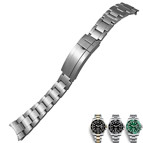 MAALYA 20mm 904L ステンレススチール グライド フォールディング バックル 腕時計バンド ロレックス サブマリーナー OYSTERFLEX GMT ウォッチストラップ ブレスレット (カラー : ウォッチバンド、サイズ : 20mm)