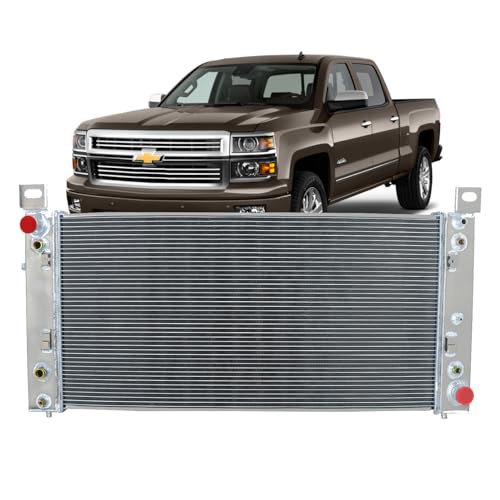 ReadyCool 99-14 シボレーシルバラード1500 2500 HD 4.3 4.8 5.3L/6.0L 3列アルミニウムラジエーター用 シルバー