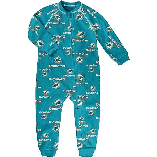 Outerstuff 幼児 アクア マイアミ ドルフィンズ 全面プリント ラグラン フルジップ スリーパー