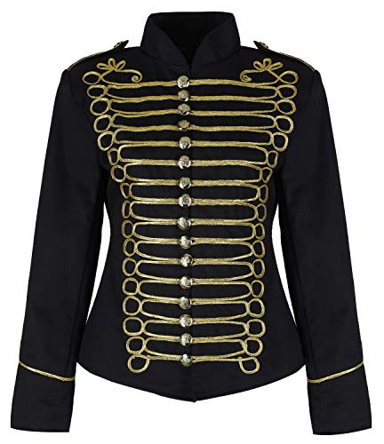 レディースブラックゴールドEmo Punk GothナポレオンMilitary Drummer Paradeジャケット US サイズ: XL カラー: ブラック