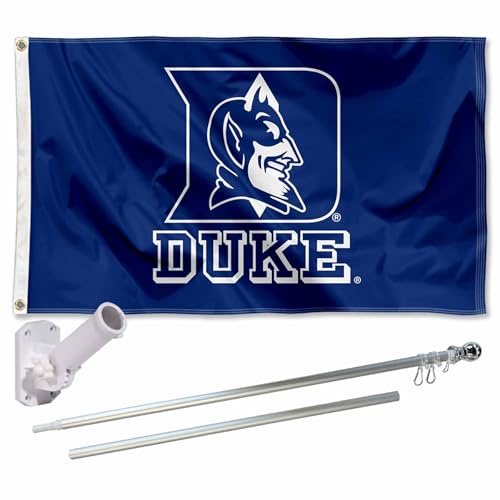 College Flags & Banners Co. デュークブルーデビルズフラッグ ポールとブラケットホルダー付き 大学セット