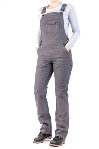 Dovetail Workwear Freshley オーバーオール レディース 13ポケット グレーキャンバス サイズ4x30, グレー キャンバス, 4