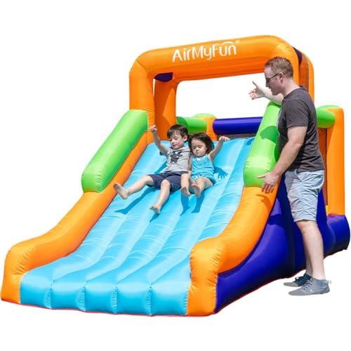 AirMyFun バウンスハウス スライド付き インフレータブル 耐久性 縫い ジャンパー 城 弾む家 子供用 屋外 屋内