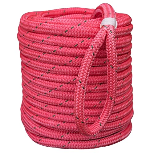 AllGear ダブルブレイド アーボリストブルロープ | 複合ハスキーウレタンコーティング | 高い引張強度 | さらなる耐摩耗性 | 5/8インチ x 150フィート スプライスアイ1個