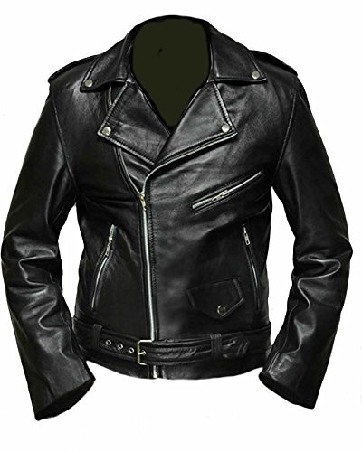 ClassyakレザーバイカージャケットブラックTerminator。Premiere品質レザー、X - 5 X L