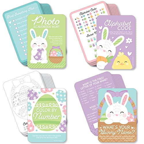 Big Dot of Happiness Spring Easter Bunny - 4つのハッピーイースターパーティーゲーム - 各10枚のカード - Gamerific Bundle