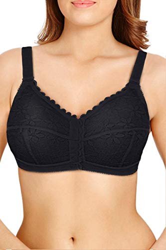 [Berlei] Classic B511-BLK Black Non-Padded Non-Wired Front Fastening Full Cup Bra 38E