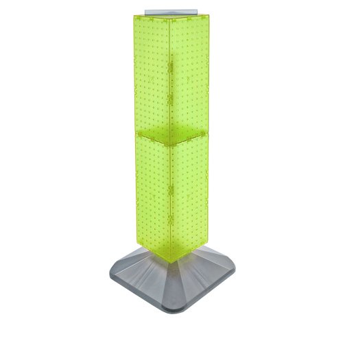 Azar Displays 703387-GRE スタンダード 4面連結ペグボードタワー グリーン 半透明