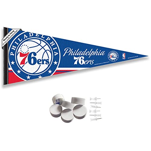 フィラデルフィア・76ers ペナントフラッグと壁タックパッドマウント