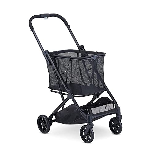 Joovy Boot X2 ショッピングカート 総耐荷重110ポンド デュアル取り外し可能トート 簡単ステアリング用スイベルタイヤ 片手コンパクトフォールド ワンステップパーキングブレーキ(ブラックフレーム)