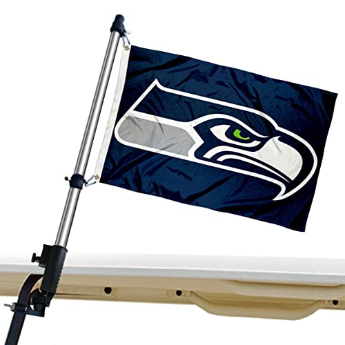 WinCraft Seattle Seahawks ゴルフカート フラッグ ポールとホルダーマウンティングブラケット
