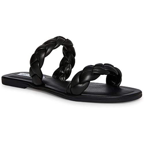 Steve Madden レディース ペルシャ スライドサンダル, ブラック, 6
