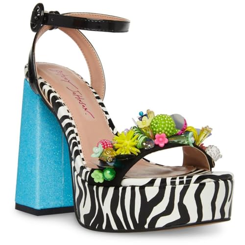 Betsey Johnson レディース Jorden ヒールサンダル, ブラックマルチ, 11
