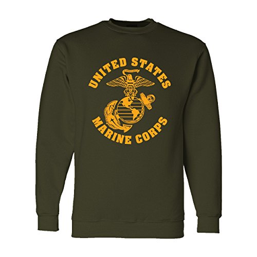 Large海兵隊デザインクルーネックスウェットシャツ カラー: グリーン