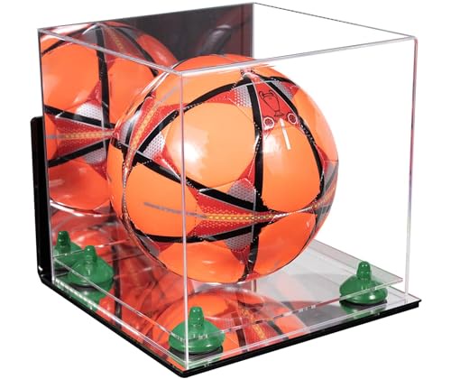 Better Display Cases アクリルサッカーボールディスプレイケース ミラーケース グリーンライザー 壁掛け ミラーベース 9.75インチ X 9.75インチ X 9.75インチ X 9.75インチ (A027/B02)