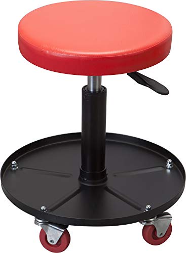 ROAD DAWG ATRHL6201D Torin 高耐久 ローリング空気圧クリーパーガレージ/ショップシート:パッド入り調整可能メカニックスツール ツールトレイ収納付き レッド