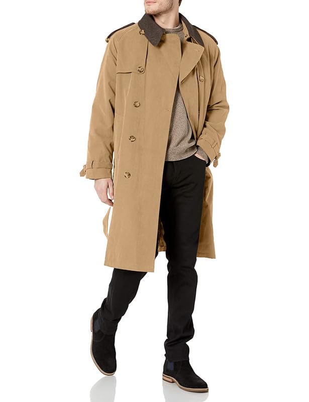 LONDON FOG メンズ アイコニックなダブルブレストトレンチコート