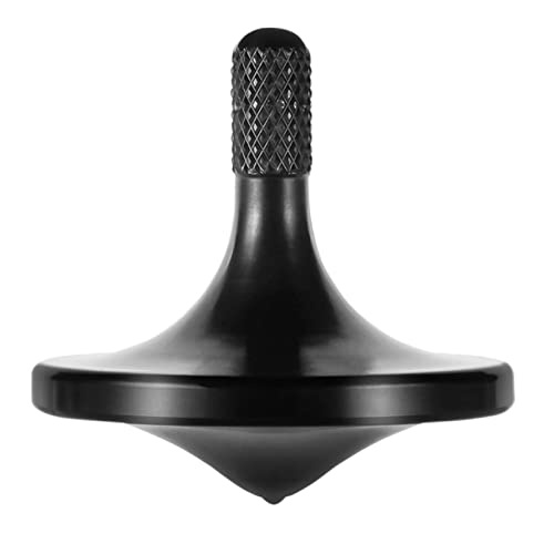 CHEETOP 精密金属製スピニングトップ、長時間スムーズな回転、8分以上の最高の回転時間、完璧なバランス 優れたEDCデスクトップジャイロトイ オフィス用 大人用 | ユニークなギフト (ブラック)