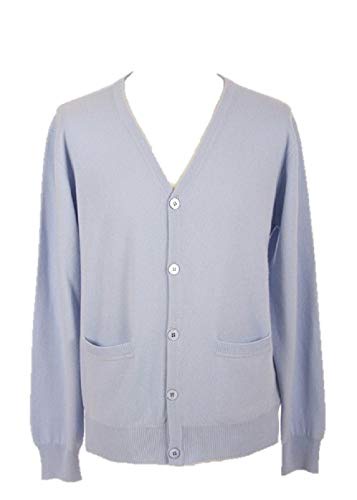 Shepheメンズカーディガンボタン留めカシミアセーター カラー: ブルー