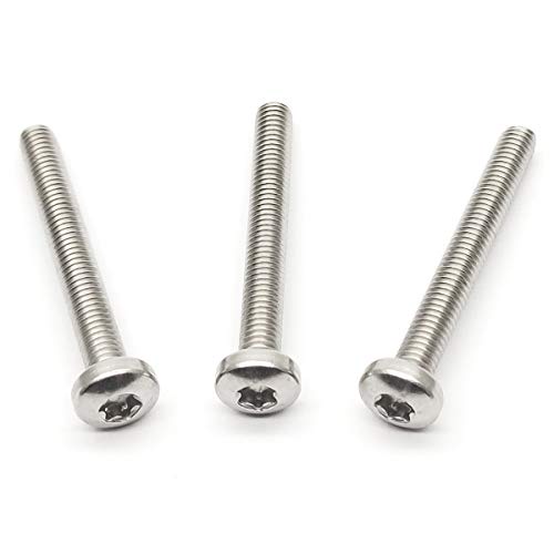 M6-1.0x50mm ステンレススチール トルクスボルト ラウンドヘッド 六つ星 ローブネジ フルスレッド 20個