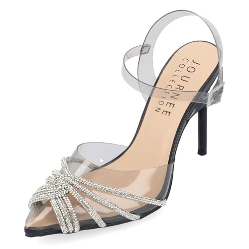 Journee Collection レディース Eleora スティレットヒール ポインテッドトゥとTruコンフォートフォームインソール, ブラック, 6.5