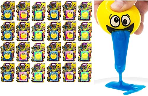 JA-RU Barf-Squishy ストレスウーズボール(24個のストレスボール詰め合わせ)子供と大人のためのスライム付きスクイッシーおもちゃ愚かな&面白いスクイーズ吐き出しおもちゃ.パーティー記念品ストレス解消.5299-24p